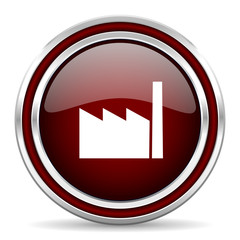 factory red glossy web icon