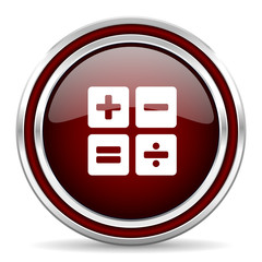 Poster - calculator red glossy web icon