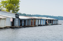 Row Of Old Boathouses