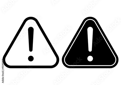 Fotomural Danger warning attention hazard sign. Vector icon