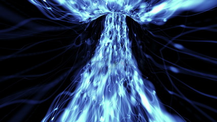 Wall Mural - Vortex 005: A vortex tunnel of streaming strands of light (Loop).