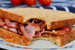 Bacon sandwich with brown sauce