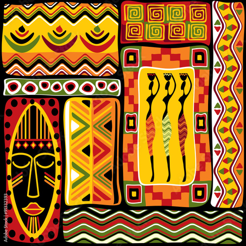 Dekoracja na wymiar  afrykanski-wzor-ludowy