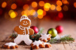 © Floydine - Christmas background   -   Smiling gingerbread man