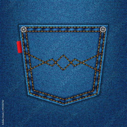 Fotografía jeans blue texture with pocket denim background