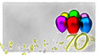 birthday concept with colorful baloons - 70th