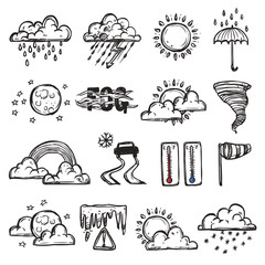 Wall Mural - Doodle Weather Set