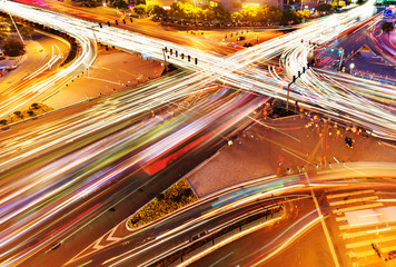 traffic on junction in city