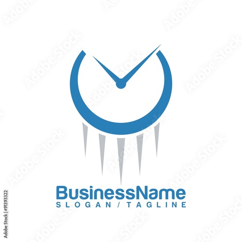 Time Clock vector logo icon Stock Vector Adobe Stock
