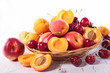 apricot,peach and cherry fruit
