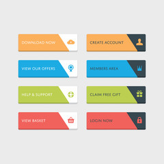Wall Mural - 8 web buttons set