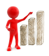 Poster - Man and Graph (clipping path included)