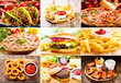 collage of  fast food products