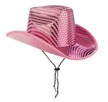 Glittery Pink Cowgirl Hat, Isolated On White