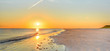 canvas print picture - Sonnenuntergang am Strand