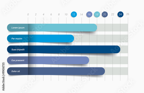 Fotografía Flat chart, graph. Simply color editable. Infographics elements.