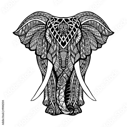 Cuadros en Lienzo Decorative Elephant Illustration