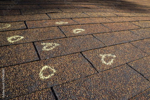 Fotografía Marked Hail Damage On A Roof