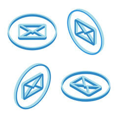 Poster - Set of isometric email icons.