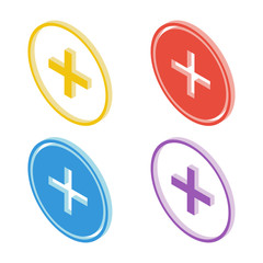 Poster - Isometric plus sign icon. Vector illustration.