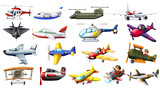Fototapeta  - Different kind of aircrafts