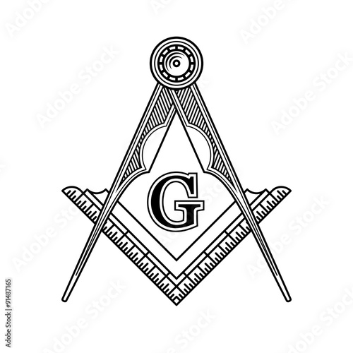 Fotografia, Obraz Masonic Freemasonry Emblem Icon Logo. Vector