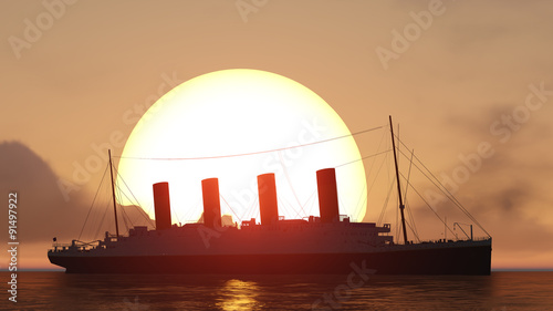 titanic and sunset Canvas-taulu