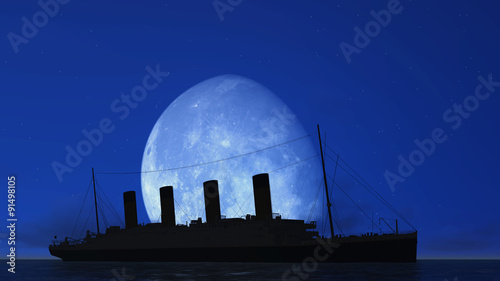 Valokuva  titanic and moon