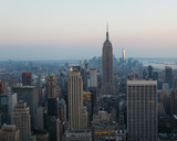 Fototapeta  - Aerial night view of Manhattan skyline in New York