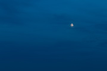 Wall Mural - beautiful almost fool moon on dark evening sky with clouds
