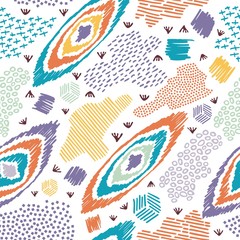 Wall Mural - boho seamless pattern vintage colorful background