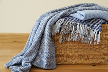 Cozy Blankets In The Basket 