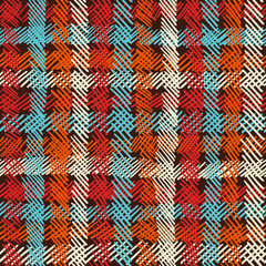 Wall Mural - boho seamless pattern vintage checkered background