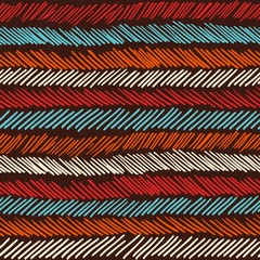 Wall Mural - boho seamless pattern striped vintage background