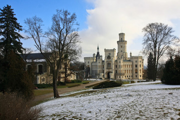 Wall Mural - Czech castle Hluboka nad Vltavou in the winter