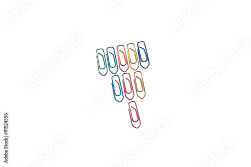 Fotografie, Obraz Paperclips on white issolated background