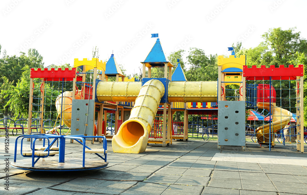 Colorful children playground in park