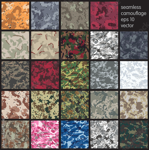 Cuadros en Lienzo Seamless Camouflage pattern vector