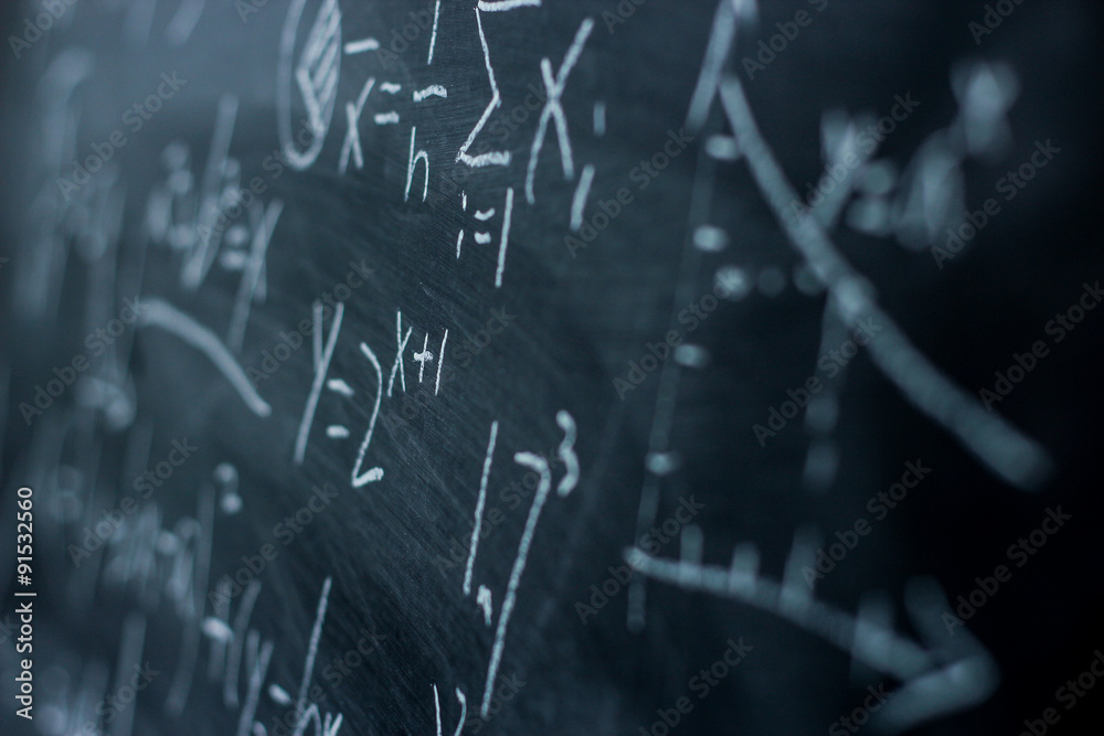 Maths formulas on chalkboard background - obrazy, fototapety, plakaty 