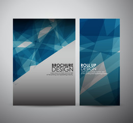 Wall Mural - Abstract brochure business design template or roll up. Vector illustration.