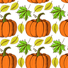 Sketch Thanksgiving Seamless Pattern