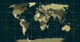 Fototapeta Mapy - Detailed World Map in camouflage colors with a square grid