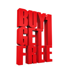 Wall Mural - Buy One Get One Free Text