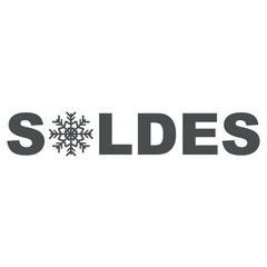 Sticker - Icono plano texto SOLDES invierno gris