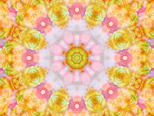 Orange Color Drawing In Kaleidoscope Pattern