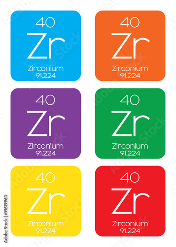 Fotografia, Obraz Informative Illustration of the Periodic Element - Zirconium