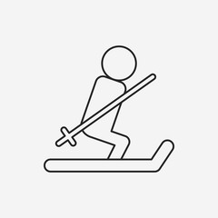 Poster - skiing line icon