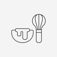 Sticker - kitchenware beater line icon