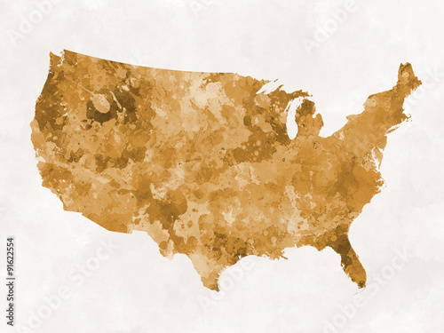 Fotografia World map in watercolor