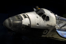 Shuttle Atlantis At Cape Canaveral, Kennedy Space Center With Black Background. Elements Of This Image Furnished By NASA.